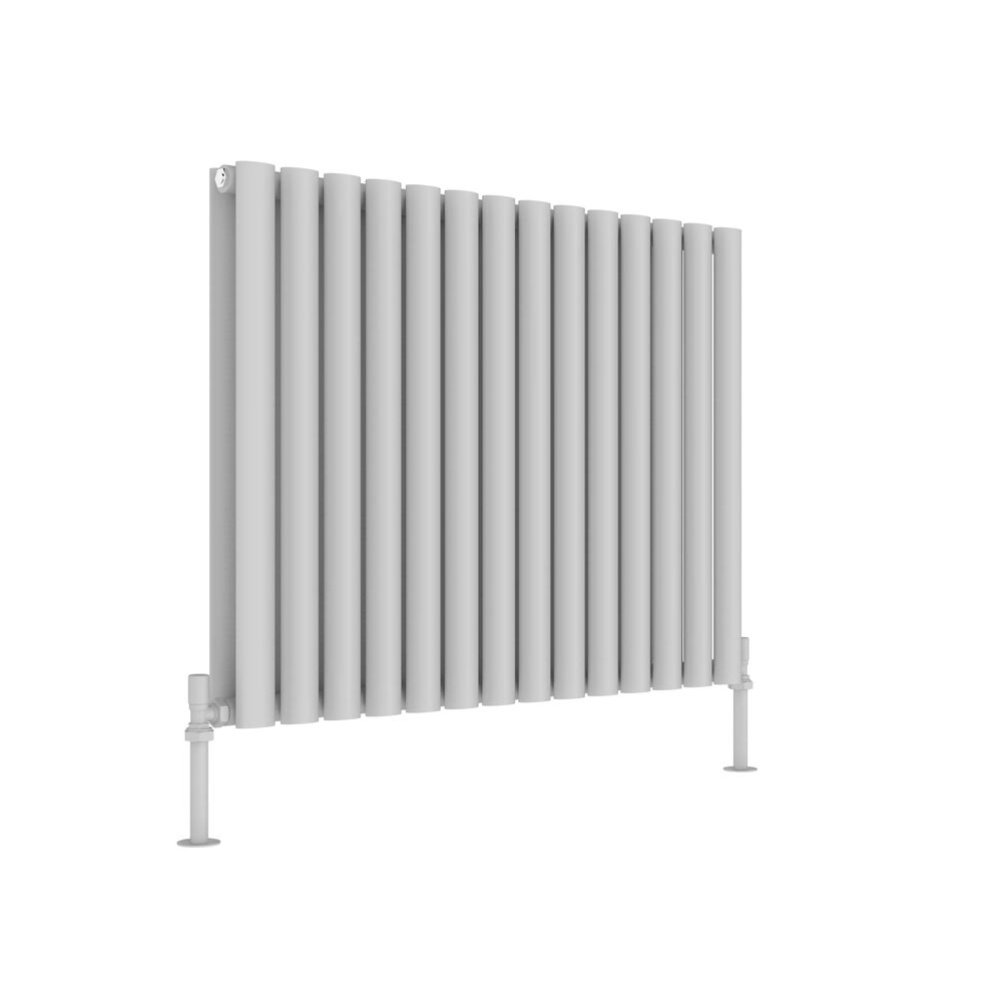 JTP Primo White 600mm x 840mm Oval Panel Horizontal Designer Radiator Cut Out